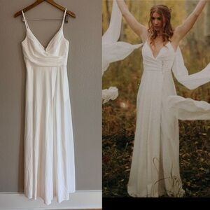 Elegant White Spaghetti Strap Dress